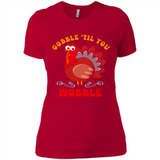 Thanksgiving Gobble Wobble Turkey - Ladies' Boyfriend T-Shirt