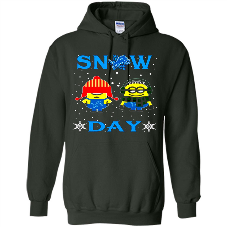 Snow Day Shirt For Detroit Lions Vs Minion Fans pingpong