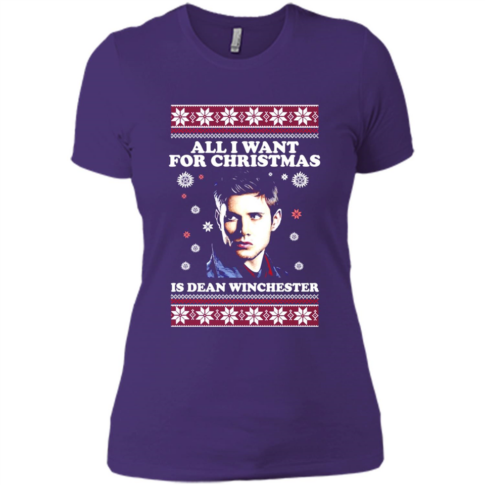 All I want for Christmas is Dean Winchester sweater - Ladies' Boyfriend T-Shirt