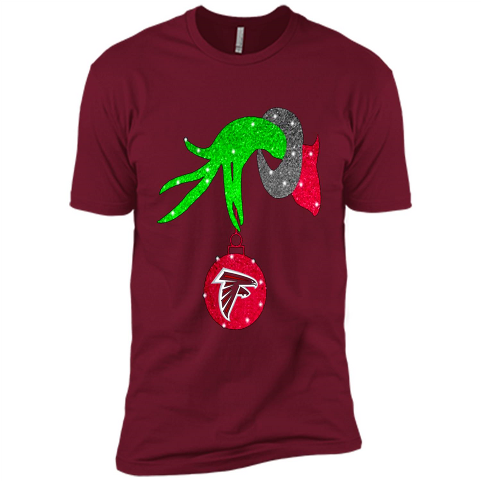 GRINCH HAND HOLDING ATLANTA FALCONS GLITTER CHRISTMAS PINGPONG