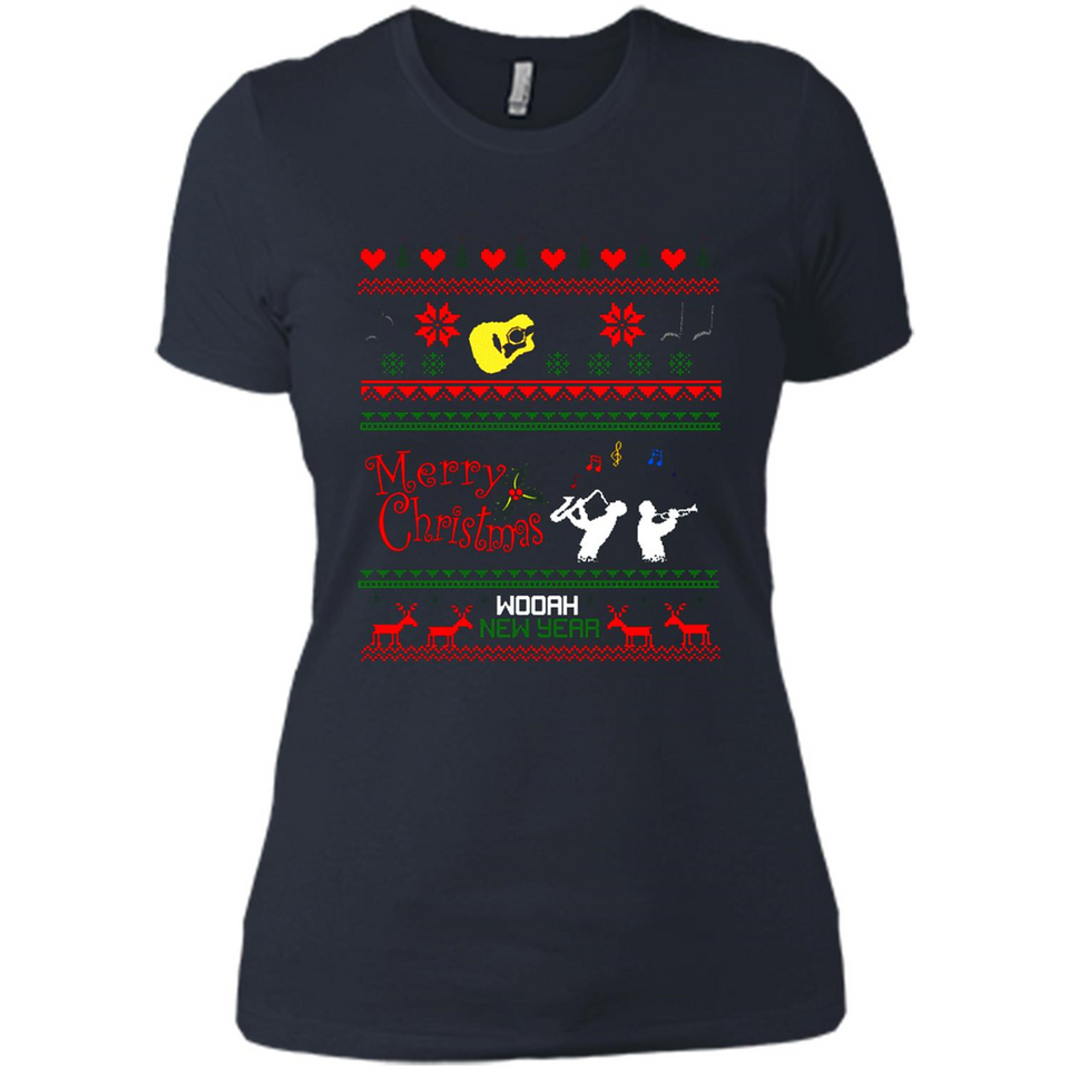 Music Ugly Christmas SweatShirt - Ladies' Boyfriend T-Shirt