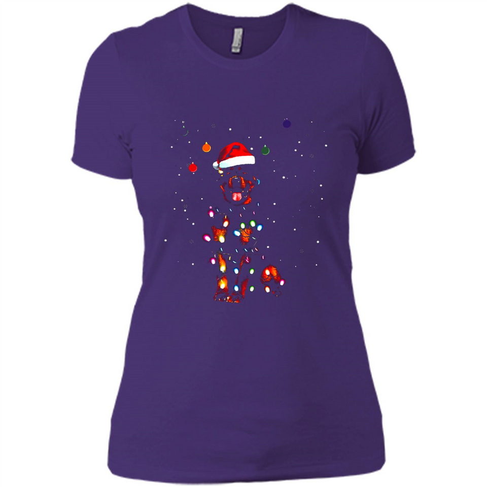 Rottweiler Santa Lights Christmas Dog Xmas Sweatshirt - Ladies' Boyfriend T-Shirt