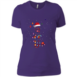 Rottweiler Santa Lights Christmas Dog Xmas Sweatshirt - Ladies' Boyfriend T-Shirt