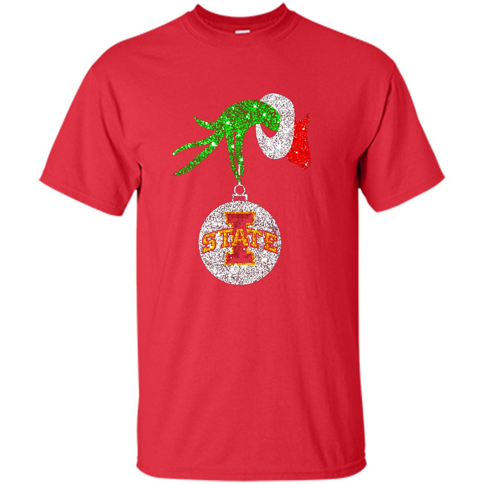 Amazing Iowa State Cyclones Glitter Grinch Monogram Ornament Christmas Gift - Shirt