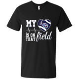 Tennessee Titans Football My Heart is on that Field - Men's V-Neck