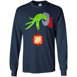 Grinch hand holding Logo HomeDepot Glitter Christmas - Long Sleeve T-Shirt