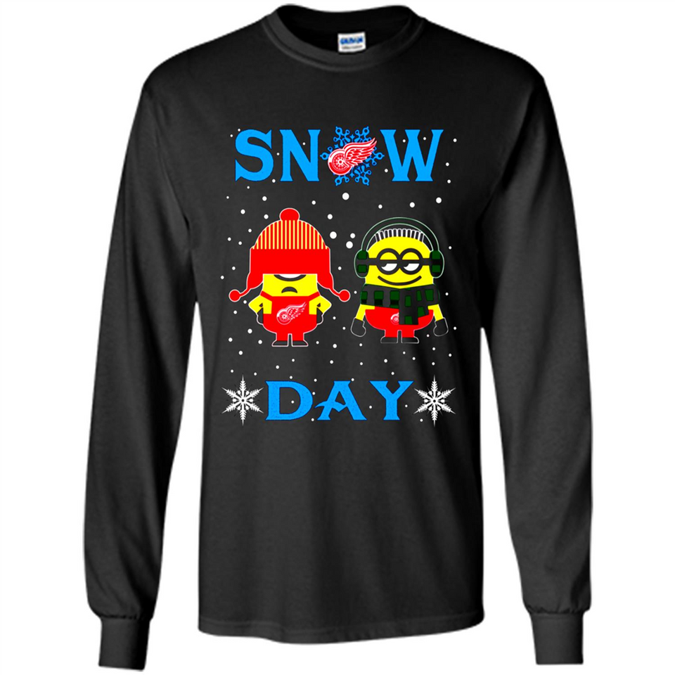 Snow Day Shirt For Detroit Red Wings Vs Minion Fans pingpong
