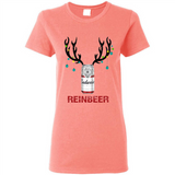 Budweiser Reinbeer Funny Beer Reindeer Christmas Sweatshirt - Ladies Short-Sleeve
