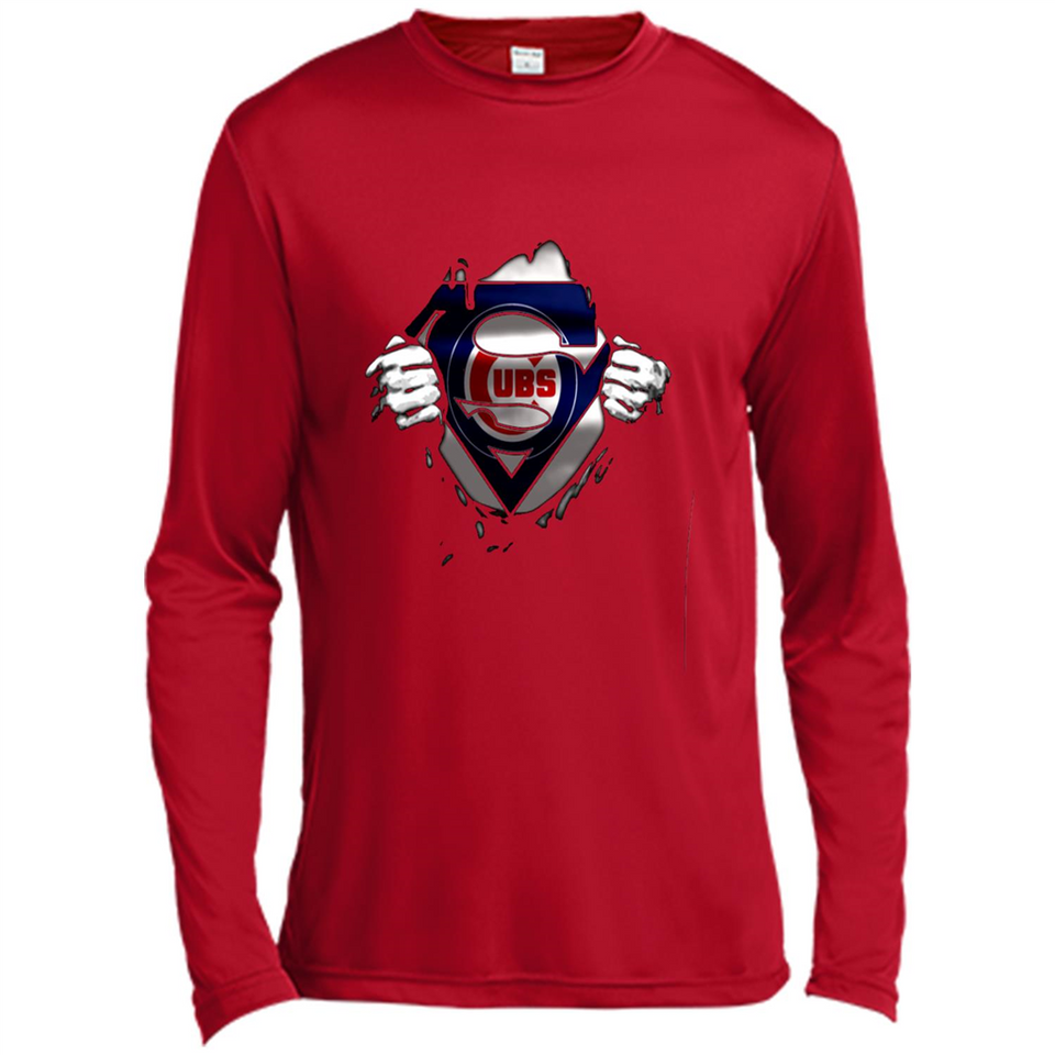 Chicago Cubs And Superman Fans - Canvas Long Sleeve T-Shirt