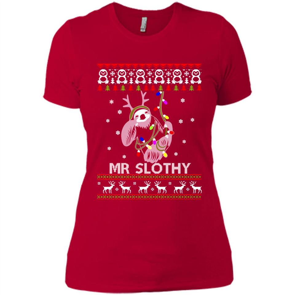Mr Slothy Christma - Ladies' Boyfriend T-Shirt
