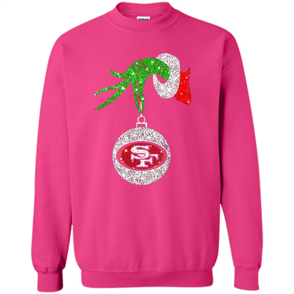 Amazing tee San Francisco 49ers Glitter Grinch Monogram Ornament Christmas Gift - Sweatshirt