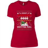 Merry Christmas Shitter Full Christmas Tree Snowman Sweater PINGPONG - Ladies' Boyfriend T-Shirt