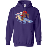 Bigfoot Riding Dinosaurus T-Shirt Funny Bigfoot Santa - Hoodie