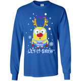 Minion Atlanta Braves Ugly Christmas Sweater Let it Snow - Long Sleeve T-Shirt