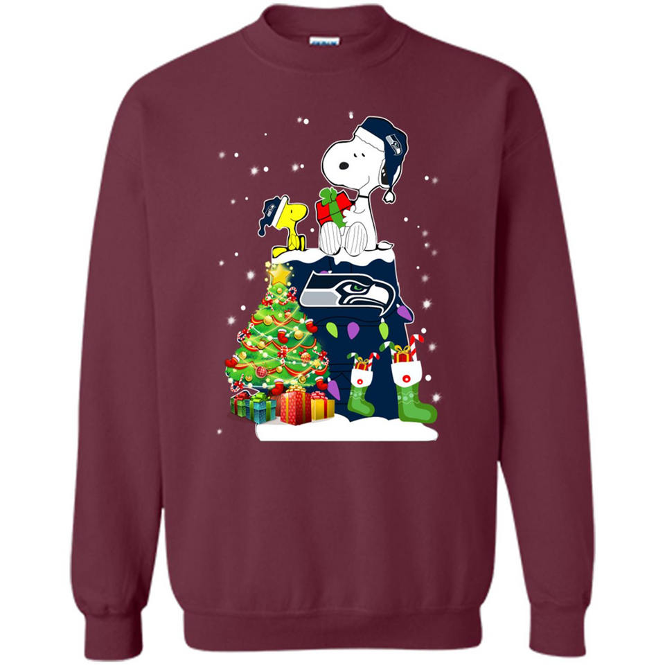 SEATTLE SEAHAWKS SNOOPY & WOODSTOCK CHRISTMAS