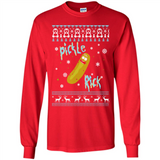 Rick and Morty Pickle Rick Ugly Christmas Sweater - Long Sleeve T-Shirt