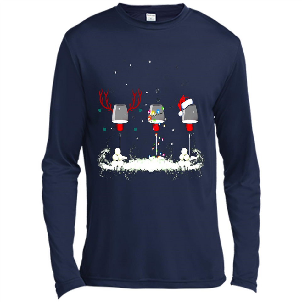 Christmas Red Wine - Merry Xmas T-Shirt - Canvas Long Sleeve T-Shirt