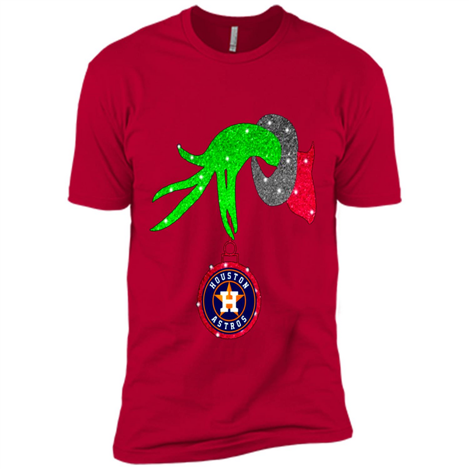 GRINCH HAND HOLDING HOUSTON ASTROS GLITTER CHRISTMAS PINGPONG