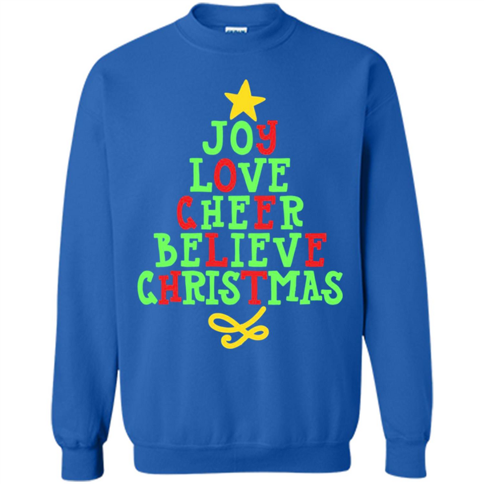 Joy Love Cheer Believe Christmas Tree