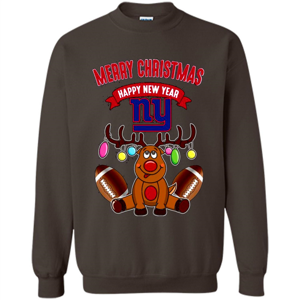 New York Giants NFL Reindeer Funny Merry Christmas And Happy New Year