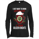 I Just Want To Drink Hot Chocolate & Watch Vegas Golden Knights Ugly Christmas Sweater PINGPONG