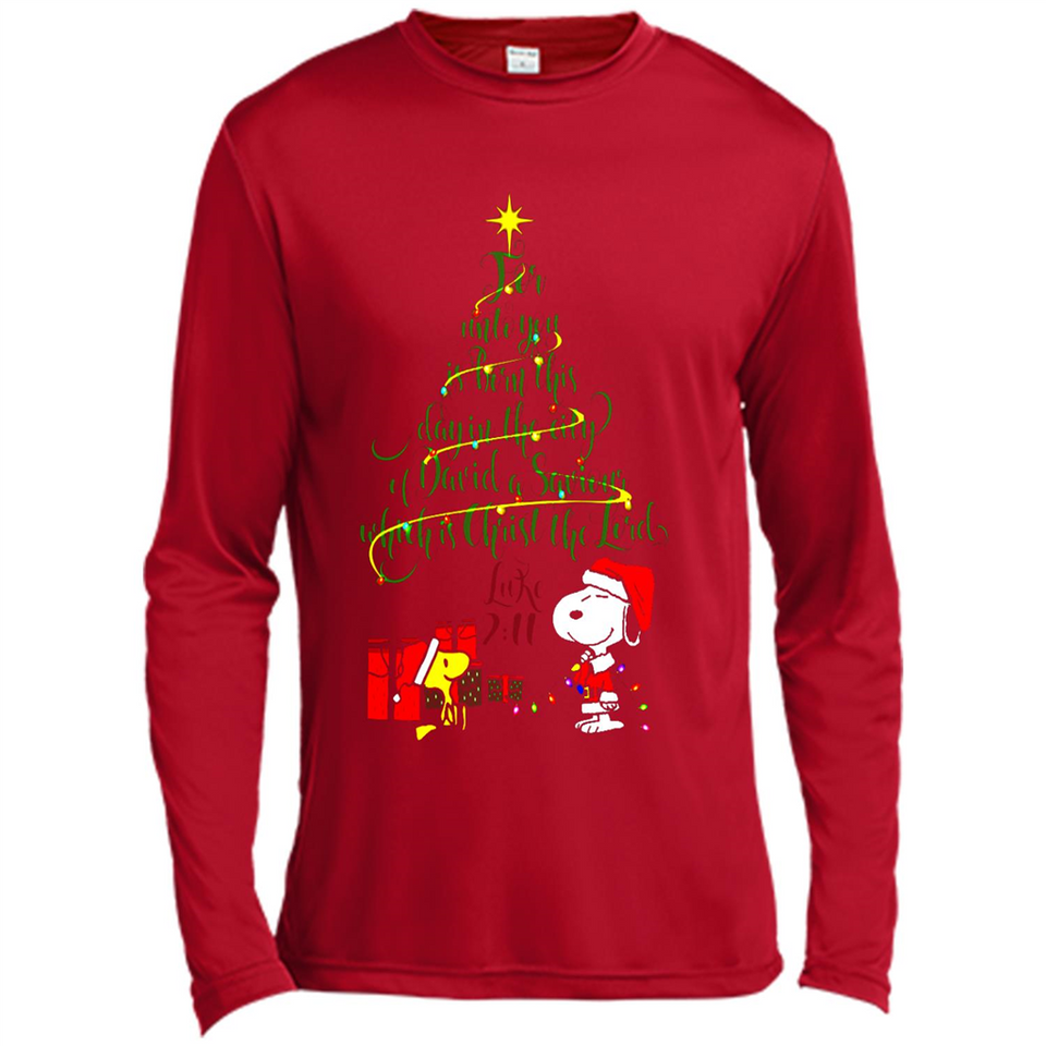 Snoopy Christmas Tree T-Shirt - Canvas Long Sleeve T-Shirt