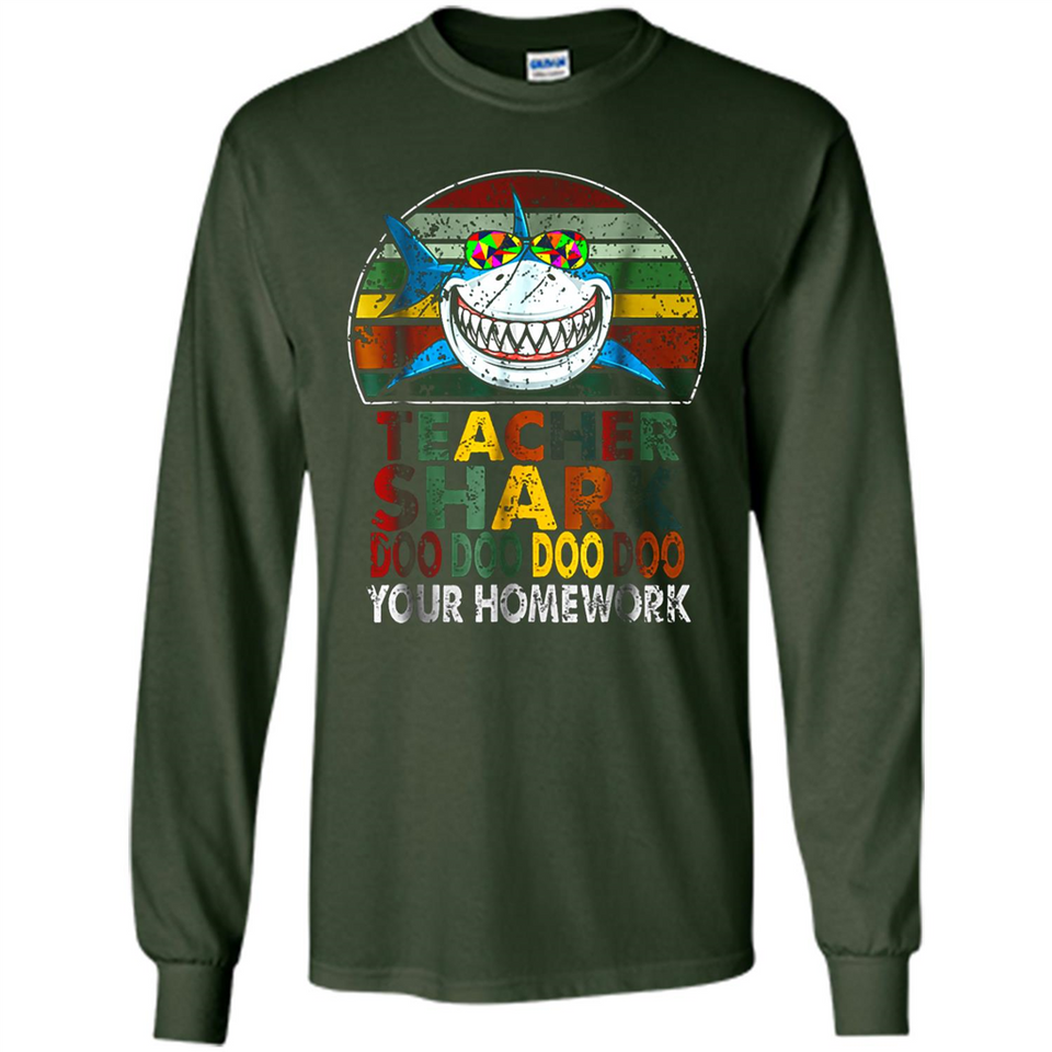 Teacher Shark Doo Doo Doo Your Homework Funny shirt Ladies' Boyfriend
