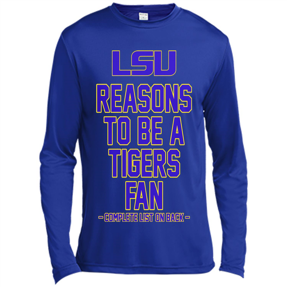 Reasons to be a LSU Tigers Fan Complete List on Back - Funny - Canvas Long Sleeve T-Shirt