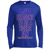 Reasons to be a LSU Tigers Fan Complete List on Back - Funny - Canvas Long Sleeve T-Shirt