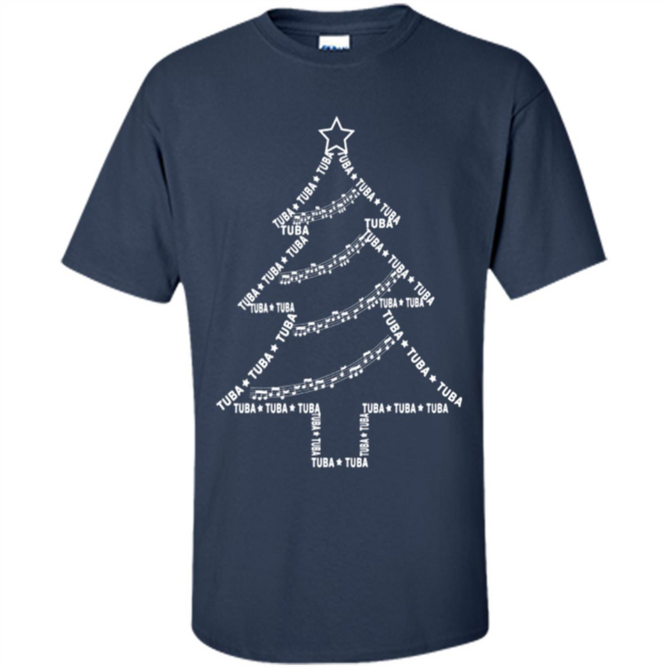 Tuba Text Christmas Tree Musical Instrument Holiday 1