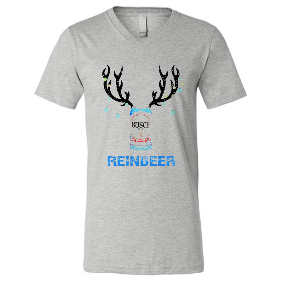 Busch Reinbeer Funny Beer Reindeer Christmas Sweatshirt - Canvas Unisex V-Neck