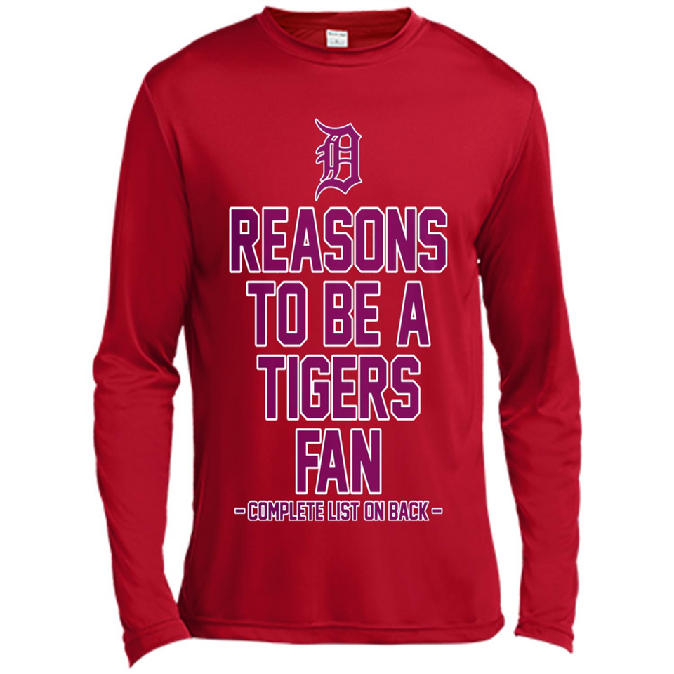 Reasons to be a Detroit Tigers Fan Complete List on Back - Canvas Long Sleeve T-Shirt