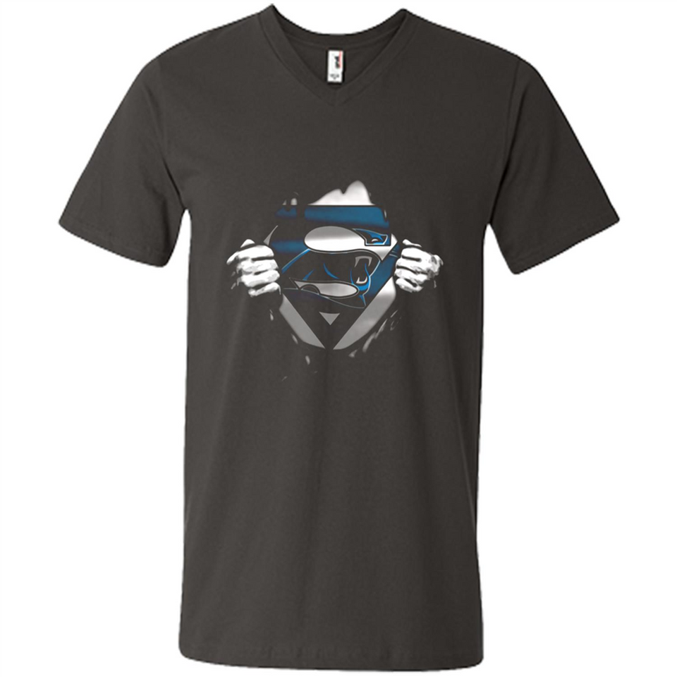 Carolina Panthers And Superman Fans - Men's V-Neck
