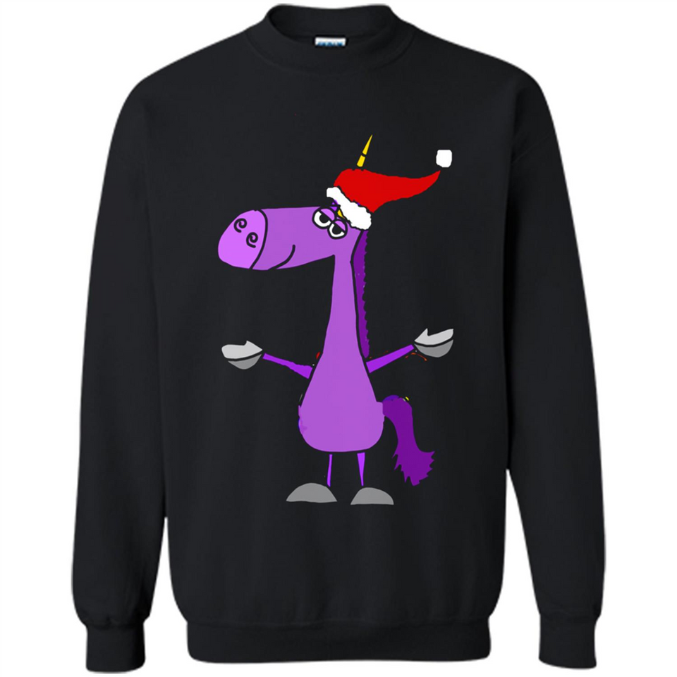 Funny Christmas Unicorn in Santa Hat - Sweatshirt