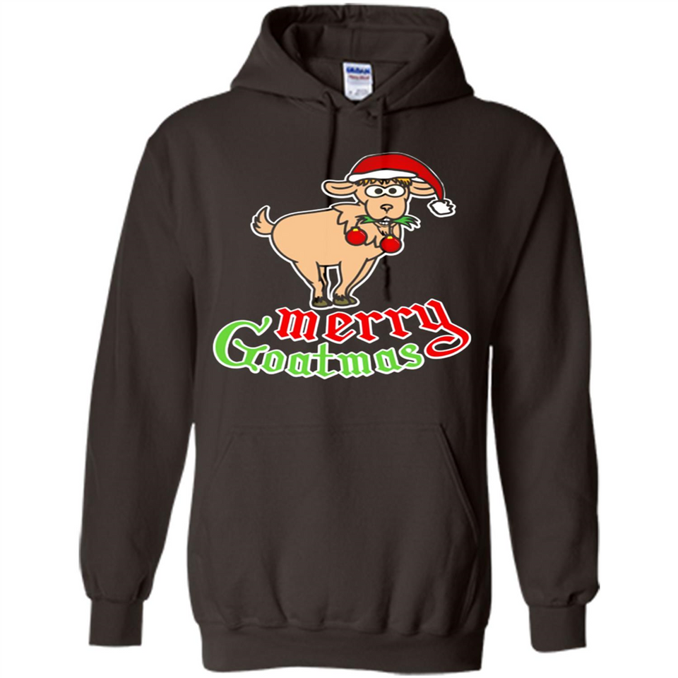 Christmas Merry Goatmas Goat Shirt Santa Hat - Hoodie