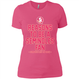 Reasons to be a Florida State Seminoles Fan Complete List on Back - Ladies' Boyfriend T-Shirt