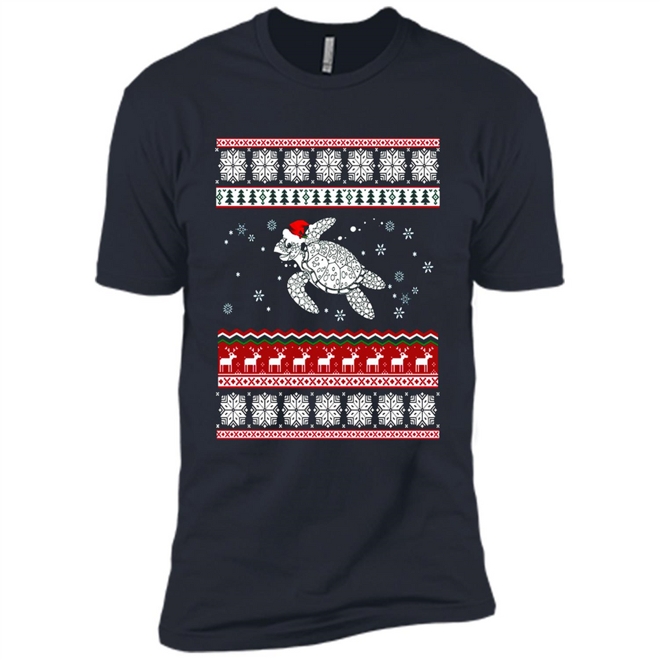 Sea Turtle Ugly Christmas T-Shirt - Premium Short Sleeve T-Shirt