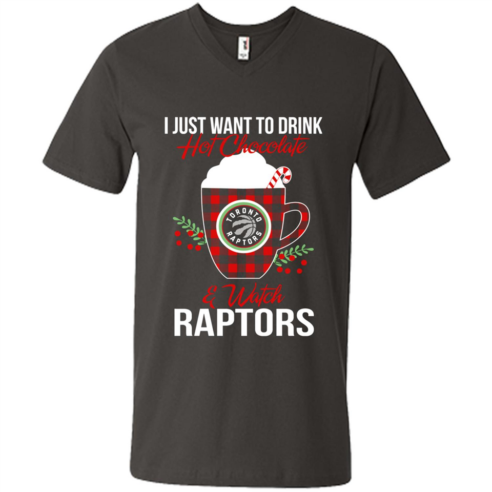 I Just Want To Drink Hot Chocolate & Watch Toronto Raptors Ugly Christmas Sweater PINGPONG