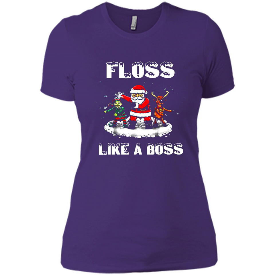 Floss Like A Boss Santa Flossing Dance Funny - Ladies' Boyfriend T-Shirt