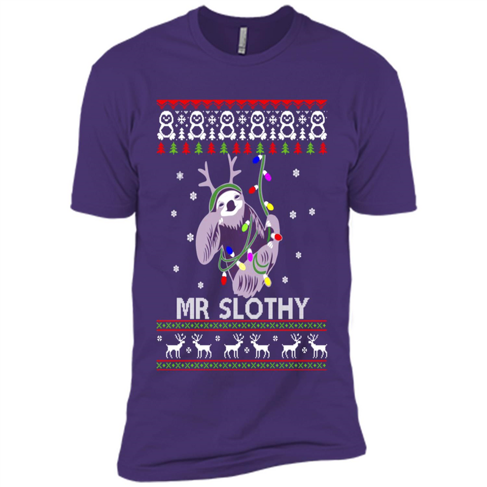 Mr Slothy Christma - Premium Short Sleeve T-Shirt