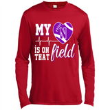 Northwestern Wildcats Football My Heart is on that Field - Canvas Long Sleeve T-Shirt