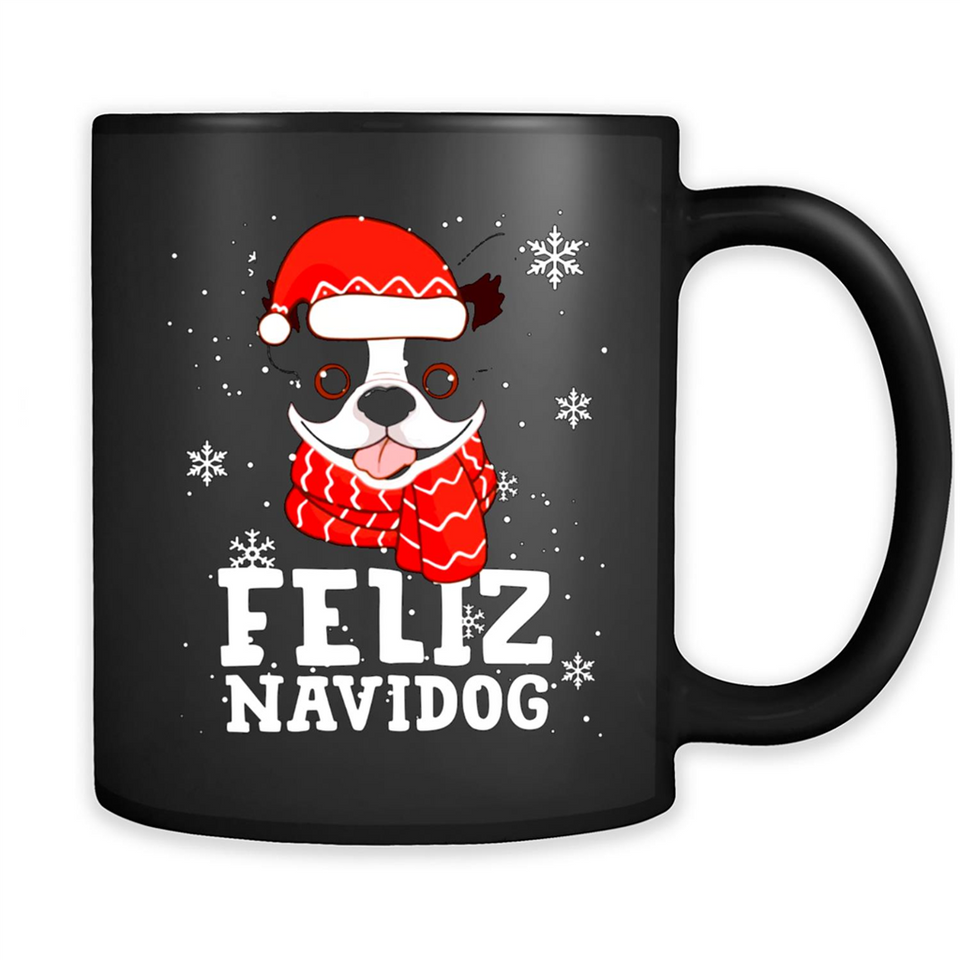 Feliz Navidog Boston Terrier Dog Ugly Xmas Sweater PING PONG