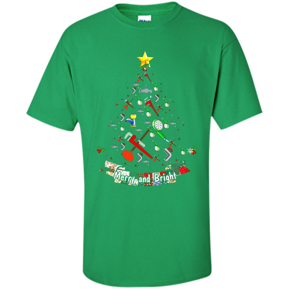 Merry And Bright Plumber Christmas Tree Shirt PINGPONG - Shirt