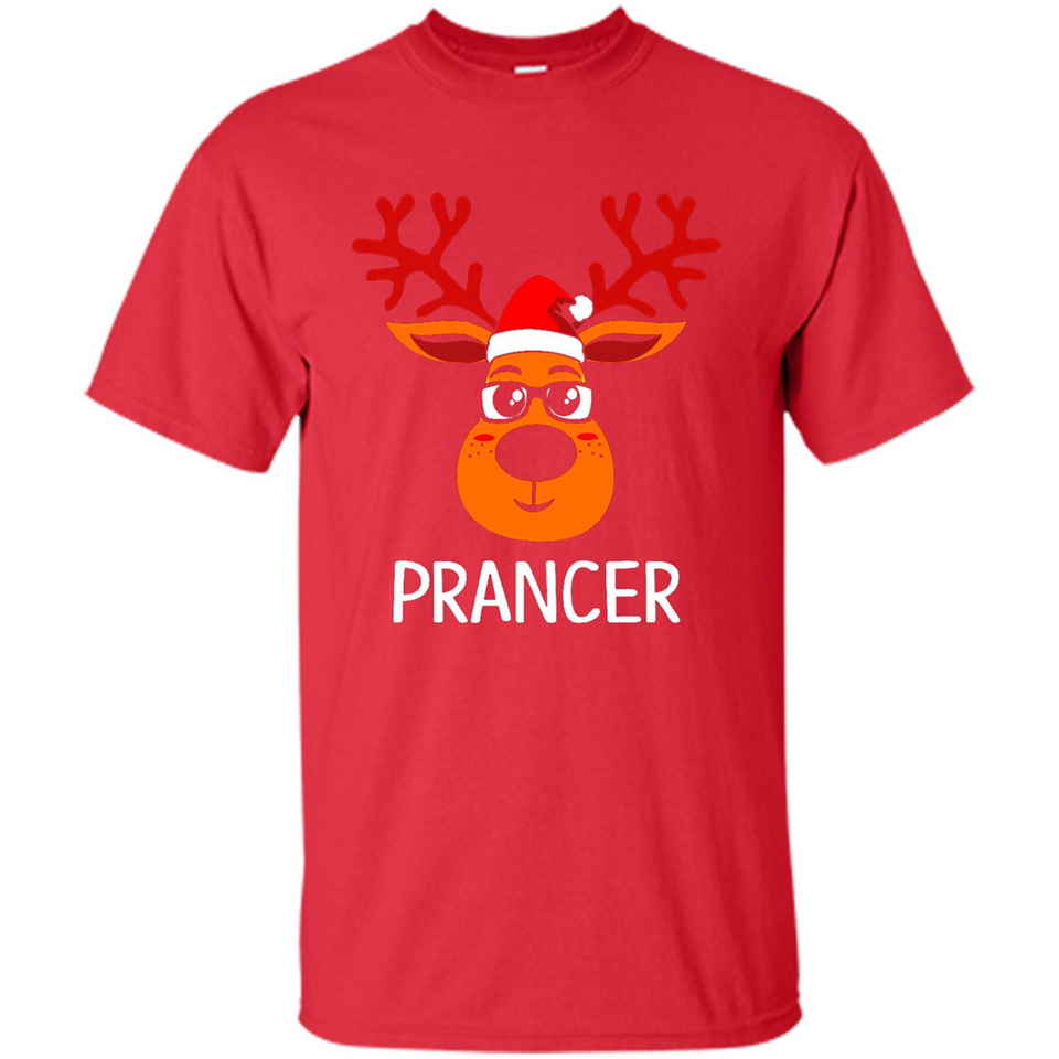 Prancer Reindeer Santa Claus Funny Xmas Holiday T-Shirt - Shirt