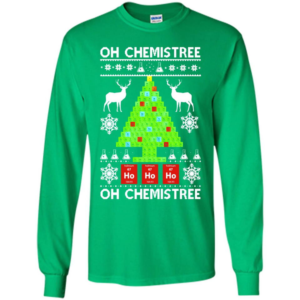 Oh Chemistree, Oh Chemistree Christmas Ugly Sweater - Long Sleeve T-Shirt