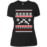 Rifle I Want Rifle Guns For Christmas ugly - Ladies' Boyfriend T-Shirt