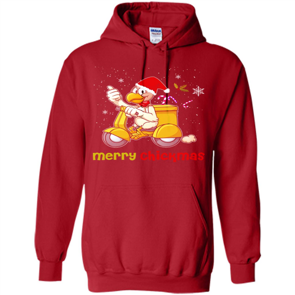 Funny Santa Christmas Chicken Shirt - Merry Chickmas - Hoodie