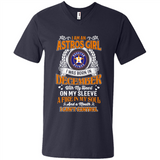 I Am An Houston Astros Girl I Was Born In December With My Heart On My Sleeve A Fire In My Soul And A Mouth I Cant Control - Men's V-Neck