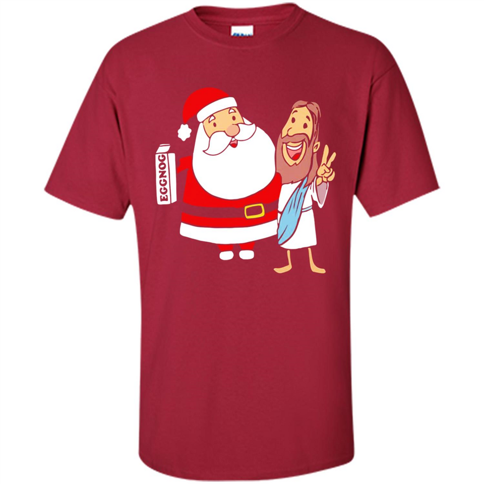 Eggnog Santa And Jesus Christmas