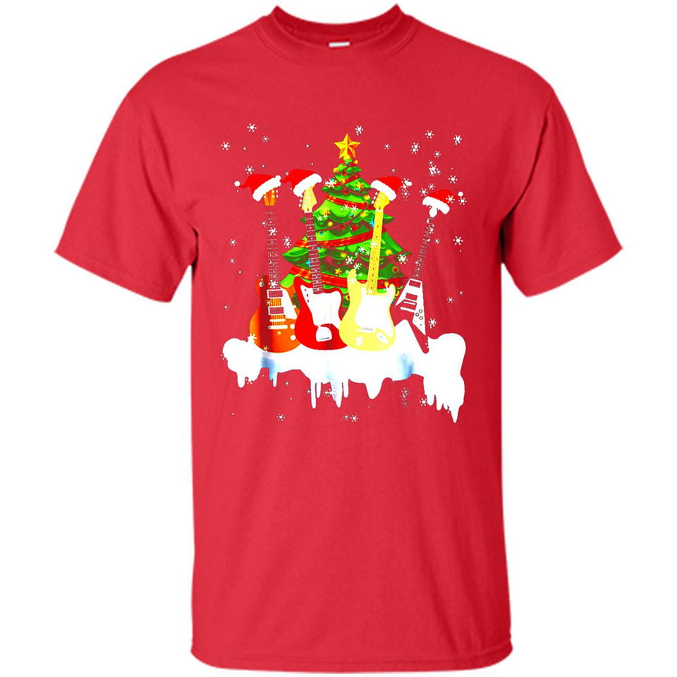 Santa Hat Electric Guitar Classical Guitar Christmas shirt Ladies' Boyfriend